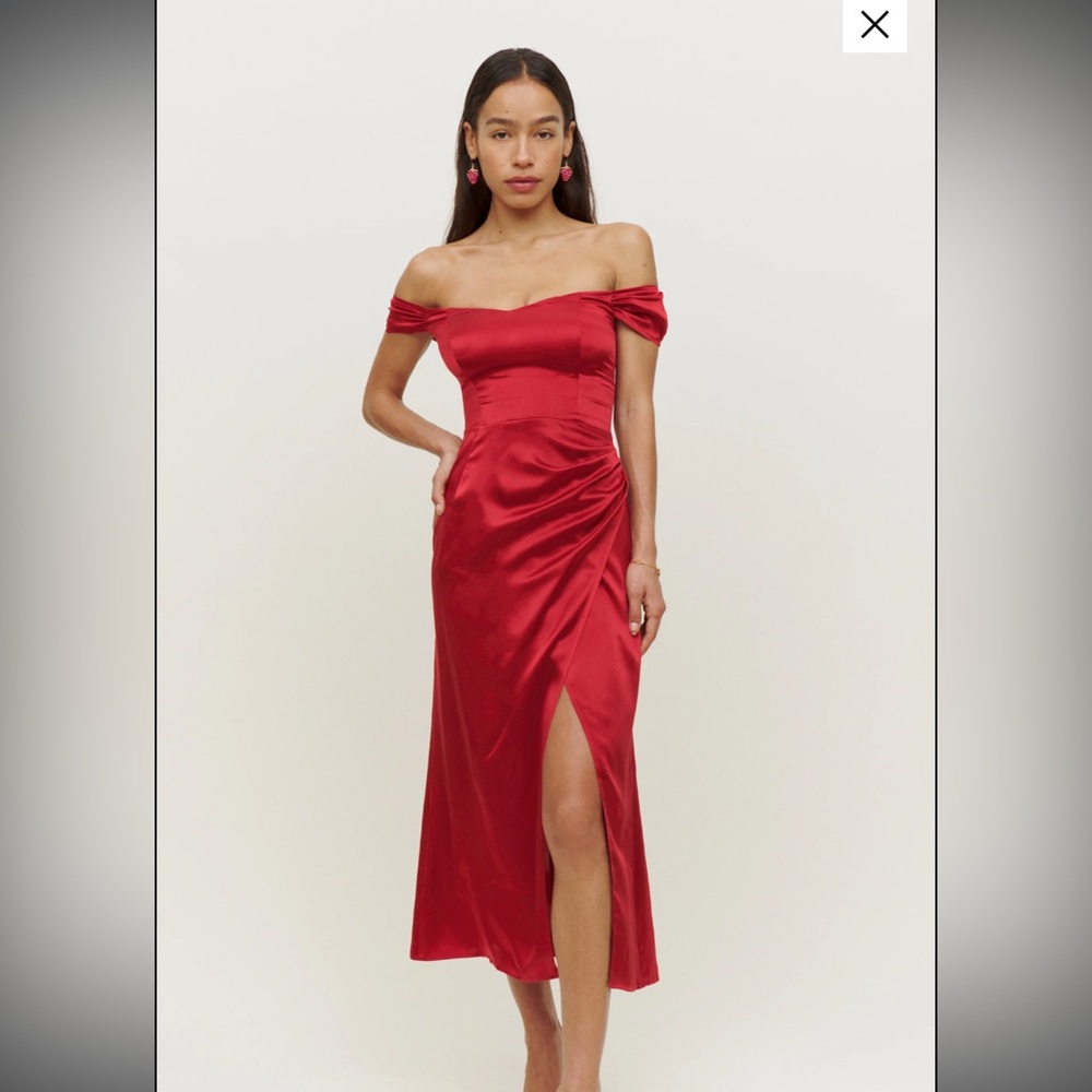 Reformation silk red dress, size US6